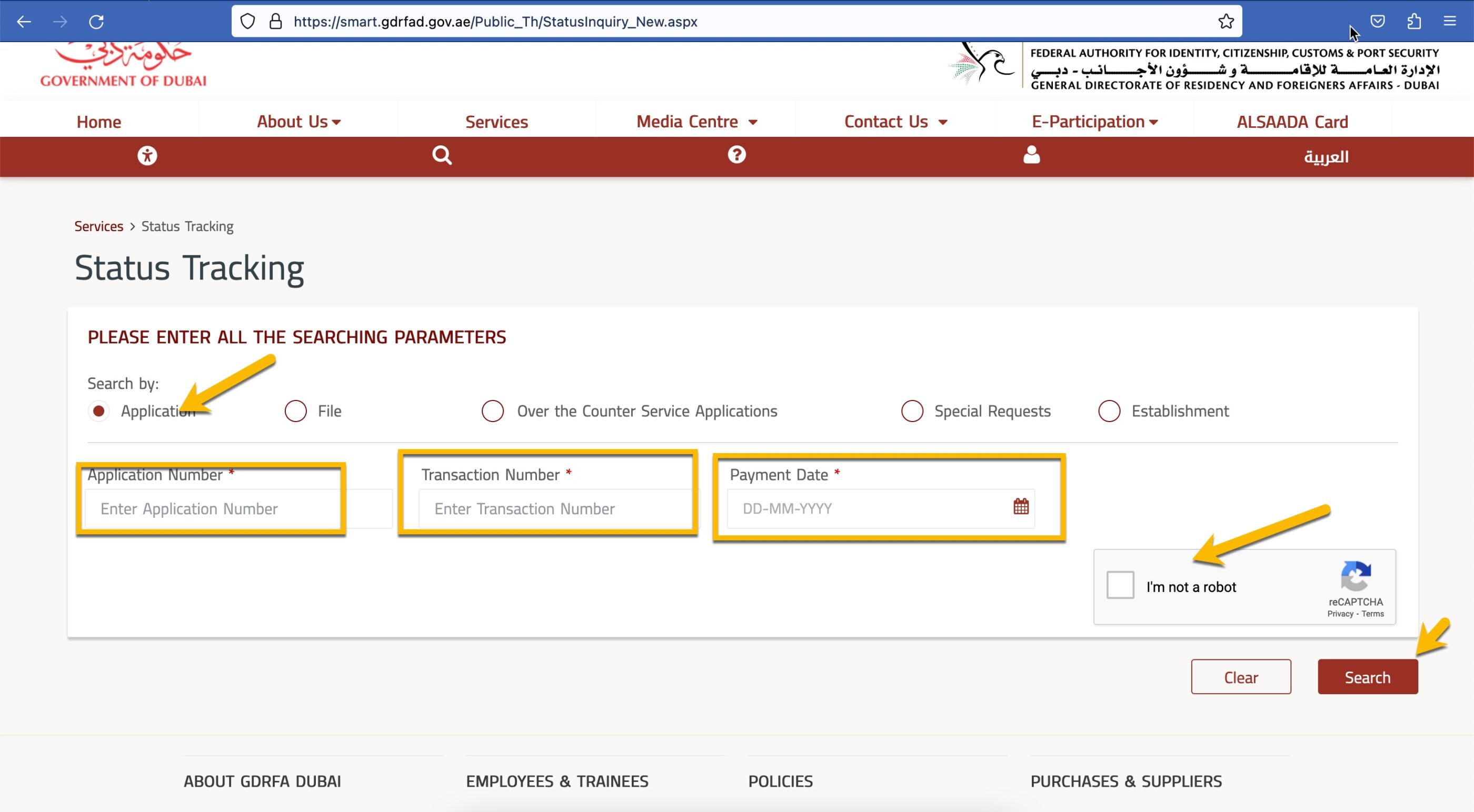 how to track uae visit visa application